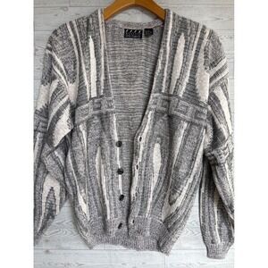 Vintage Cardigan sweater chunky cableknit small grunge granola‎ coogie style